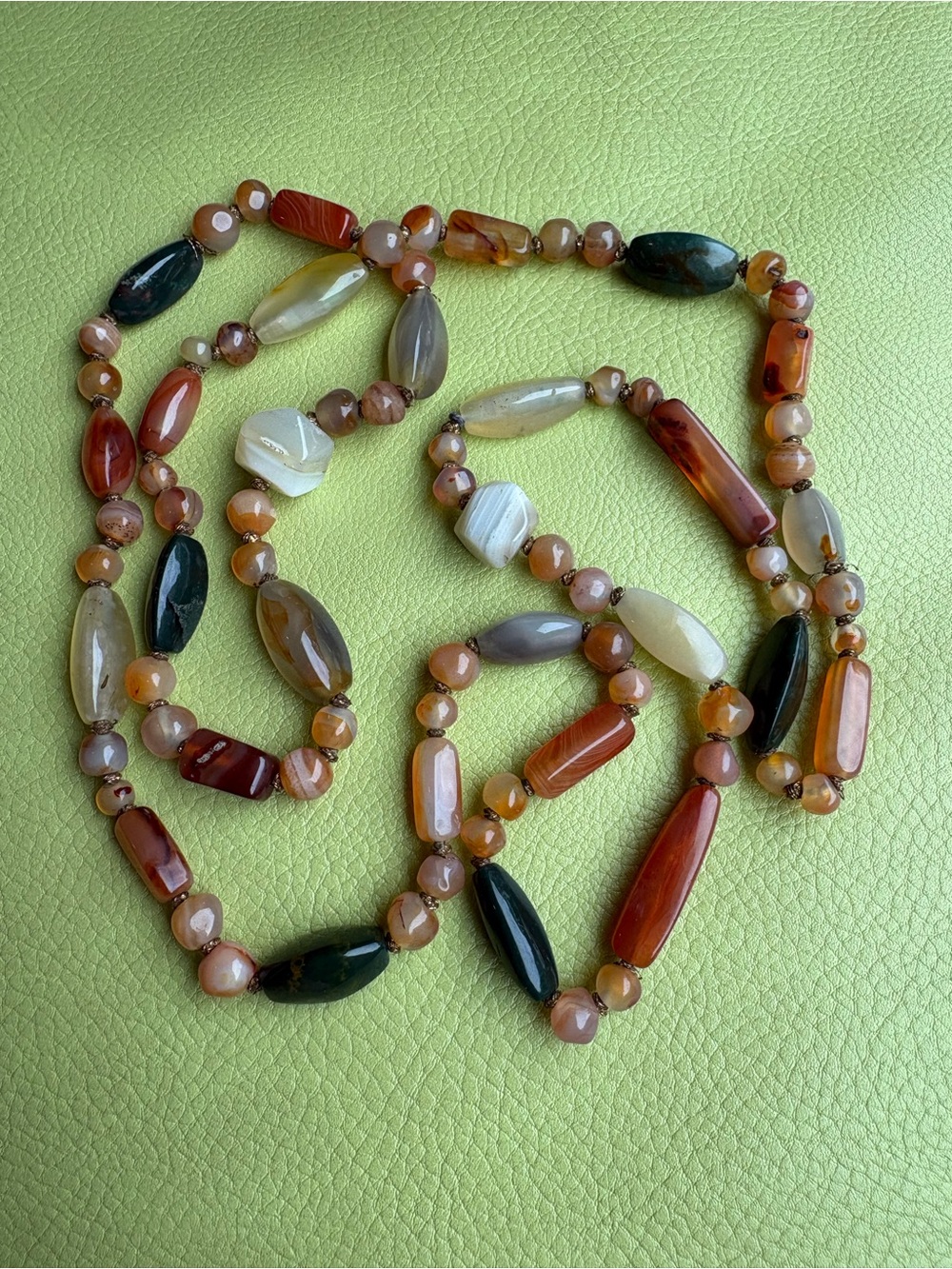 Vintage Estate Agate Bead Necklace Chunky Nugget Multicolor Strand